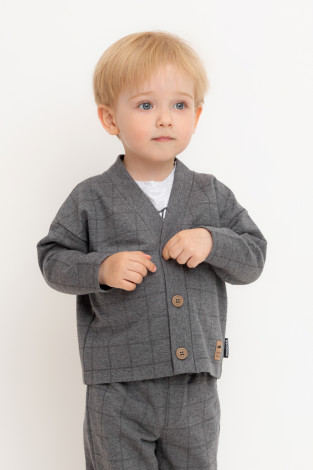 Жакет для мальчика, артикул: КР 302629, цвет: темно-серый